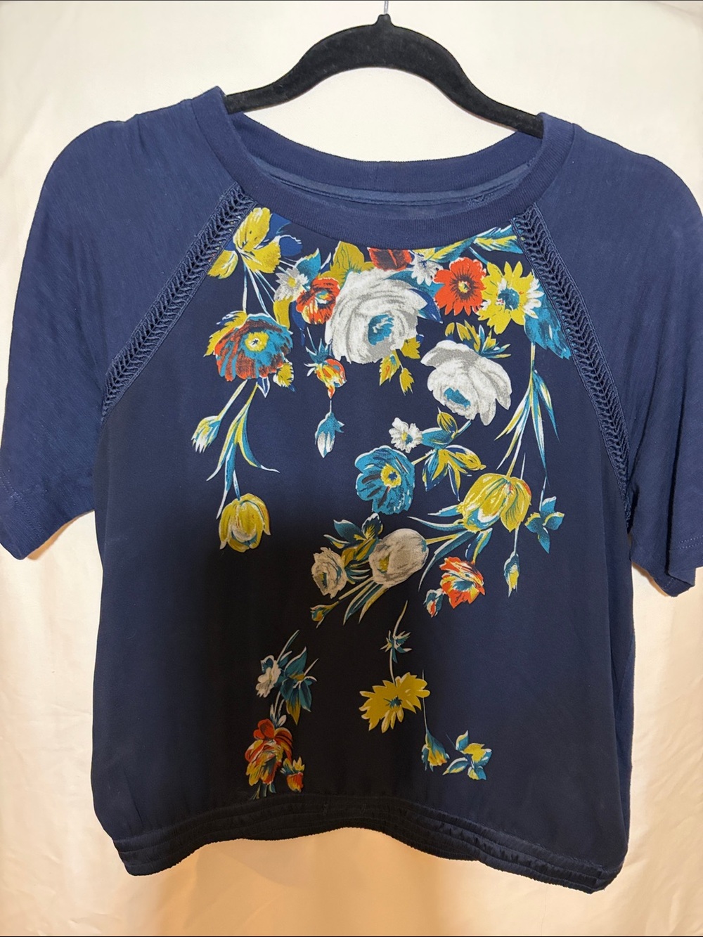 Navy Floral Short Sleeve Tee